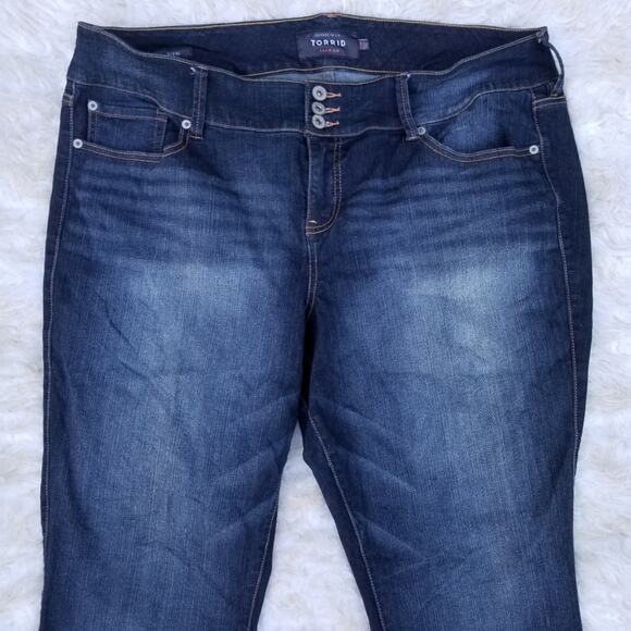 Crop Jegging Torrid Plus Size 22 Dark Stretch Premium Denim Skinny Ankle Cropped - Picture 1 of 9